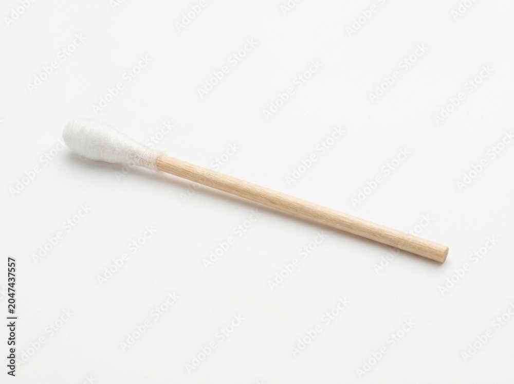 Naklejka premium Bamboo toothbrush on white background.