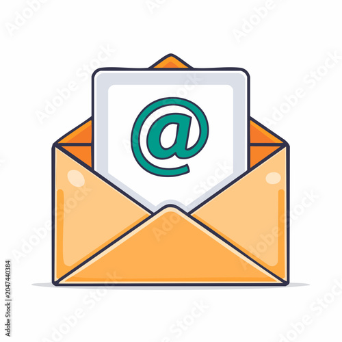 Open envelope with email symbol on paper