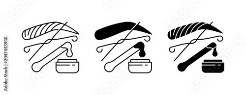 Tableau sur toile Eyebrow Styling Tools, Waxing Kit Icons, Beauty Treatment Vector Set