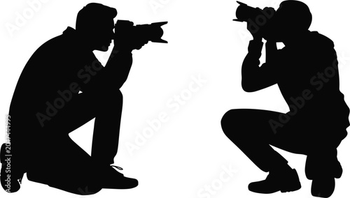 Photos Professional photographers capturing images with cameras creative media silhouet