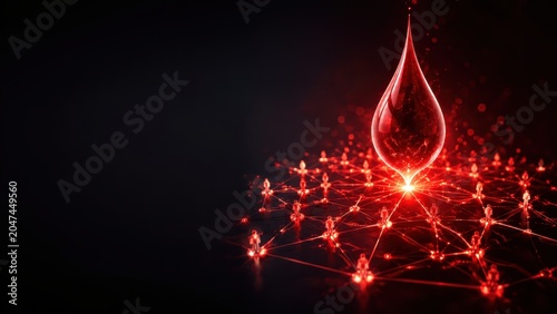 World Blood Donor Day Red Blood Drop Network Generative AI Graphic Design