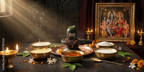 Sacred Panchamrit Abhishek Preparation for Shiva