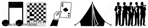 Clean single eighth note, often called a quaver or in sheet music, featuring bold solid shapes. This melodic symbol is perfect for and rhythm concepts.