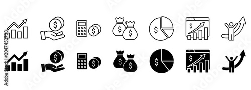Return on investment icon set. vector illustration