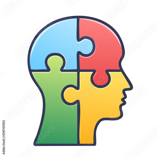 Head puzzle icon representing mind and intelligence