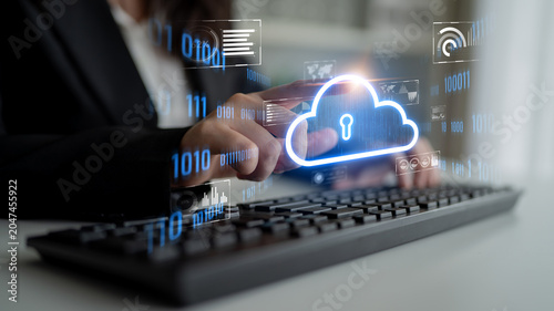 Fotografie Cloud computing enables digital growth with secure data storage, scalable infrastructure, and strategic cloud-based business solutions