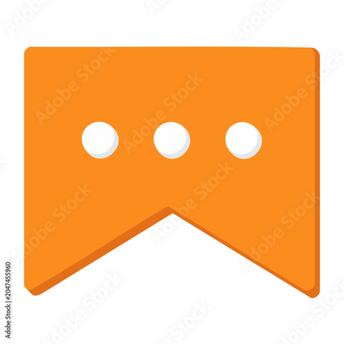 Orange speech bubble icon with three white dots