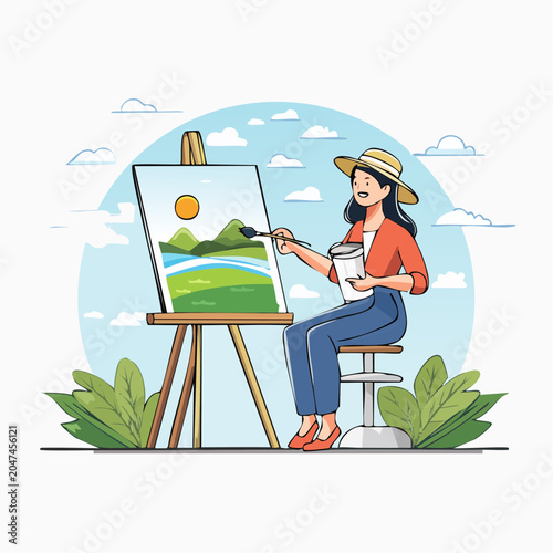 woman painting