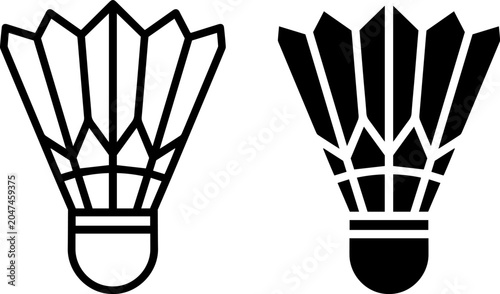 Fotografie Badminton shuttlecock icons set