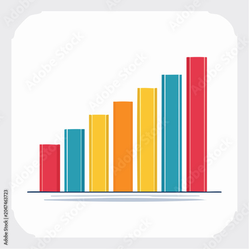 Colorful bar chart showing growth and progress