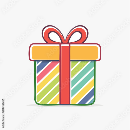 Colorful gift box with ribbon and bow