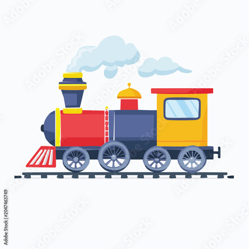 Colorful cartoon steam train illustration