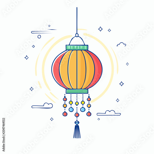 Traditional Chinese Lantern with Decorative Elements