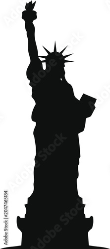 statue of liberty silhouette icon design vector illustration