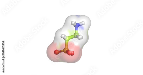 Quadro su tela Taurine, molecule for metabolic regulation and cellular hydration, 3D molecule 4