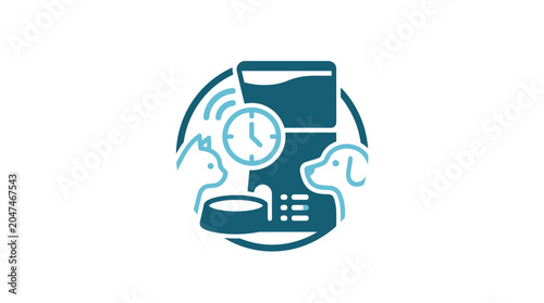 Icon of a coffee machine with clock.
