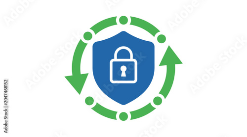 Security protection and recycling concept icon.