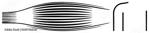 Sleek depiction of a human bicep or arm muscle, showing detailed muscle fibers and anatomical sinew. This stylized flexed limb uses bold to represent physical strength.