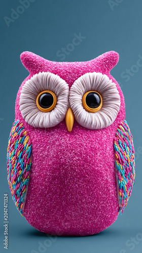 Vibrant Pink Owl Sculpture: A Whimsical and Decorative Delight Perfect for Home Decor and Gift-Giving