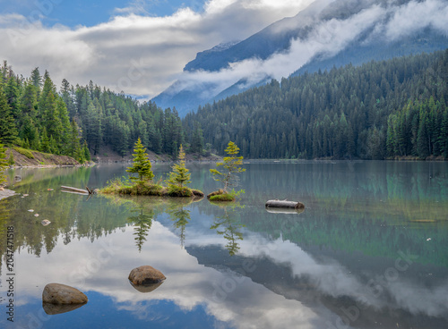 Reflections in Two Jack Lake in Banff National Park, Alberta, Canada