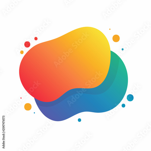 Abstract Gradient Blob Shapes with Bubbles