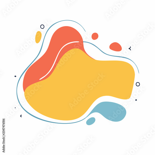 Abstract Organic Shapes with Fluid Design Elements
