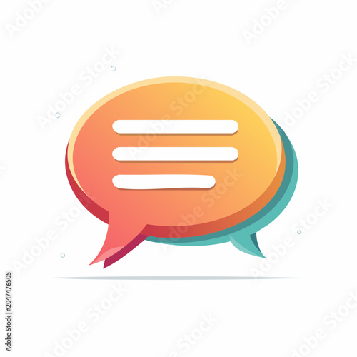 Speech Bubble Icon with Gradient Colors