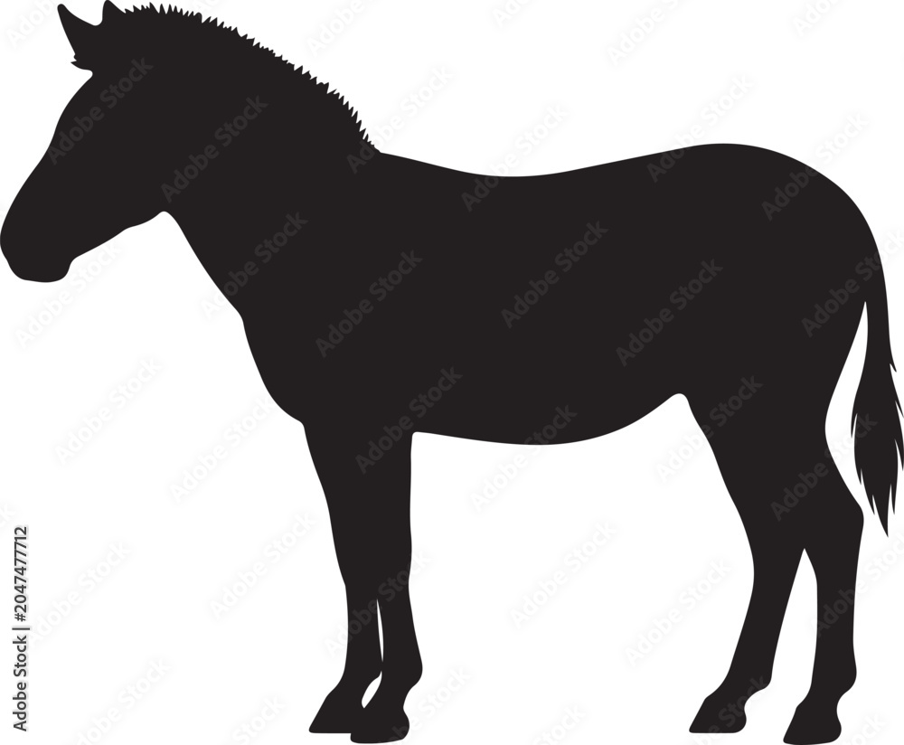 Obraz premium Zebra Silhouette Line Art – Bold Outline Animal Vector Illustration