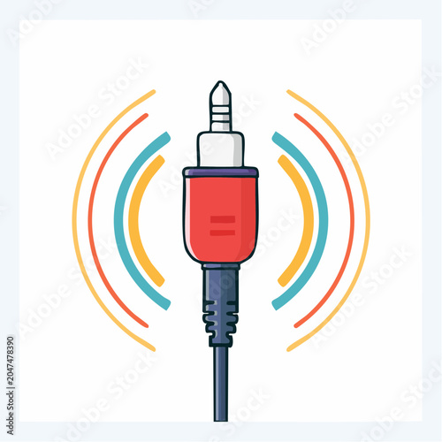 Audio Jack with Sound Waves