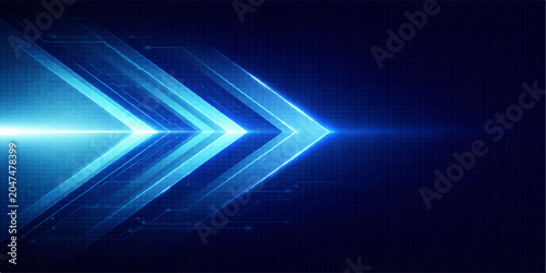 Abstract Blue Arrows: A dynamic abstract background featuring glowing blue arrows and light streaks, conveying speed, progress, and technology on a dark, textured canvas.