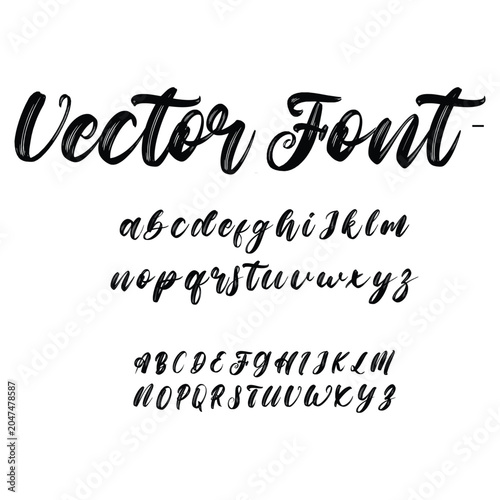 Hand drawn signature typeface illustration isolated on white
