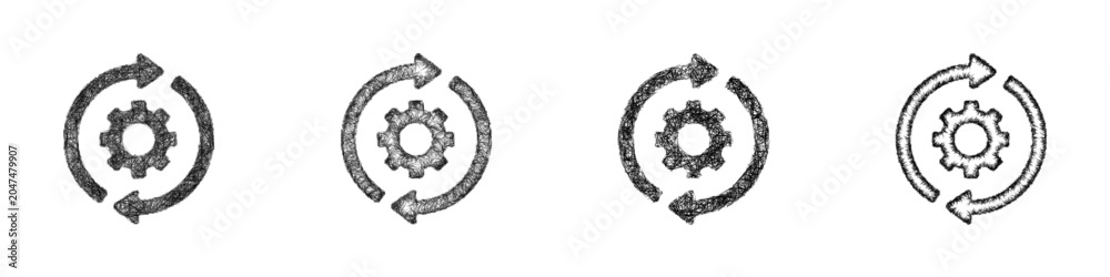 Fotografie Sketch reusable logo design set