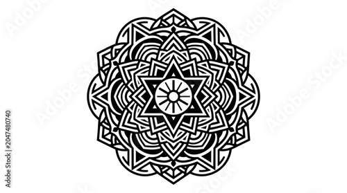 Foto Intricate geometric mandala design pattern.