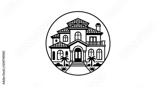 Fotografía Large house with many windows and roof.