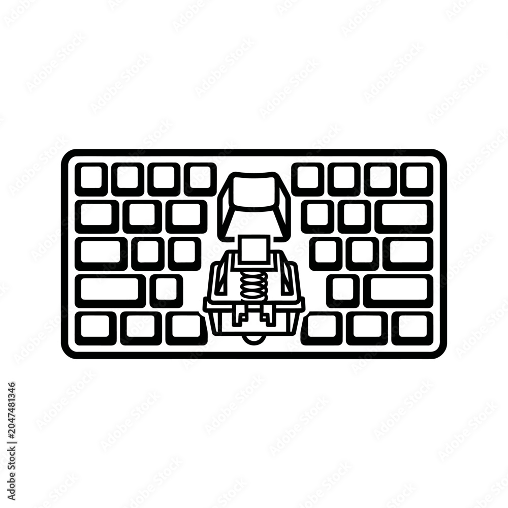 Naklejka premium Lego Brick Keyboard Closeup Illustration.