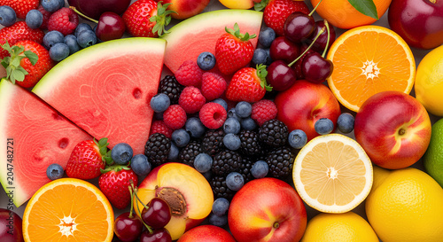 Colorful Assortment of Fresh Fruits and Berries for Healthy Eating 8.