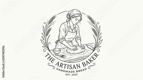 Fotografie The Artisan Baker Making Bread.