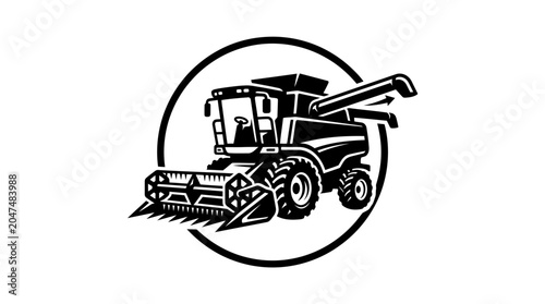 Schilderij op canvas Harvester Machine Agriculture Equipment Tractor.