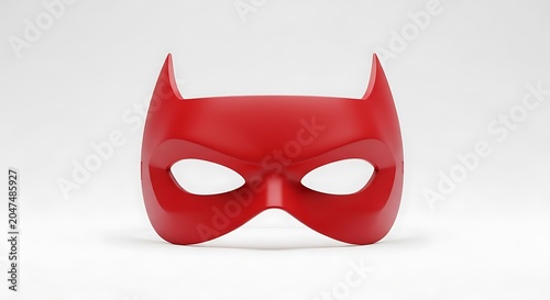 Red Bat Mask Isolated on White Background