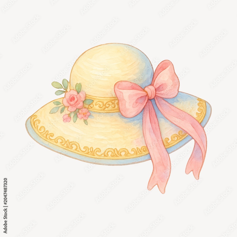 Obraz premium Elegant hat with floral bow