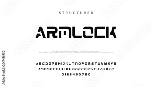Digital modern alphabet font. Creative abstract urban, futuristic, fashion, sport, minimal technology typography.  Simple vector illustration with number modern, futuristic modern geometric font