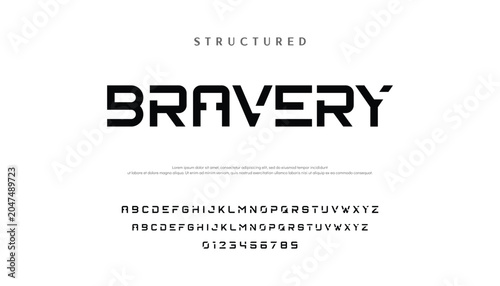 Digital modern alphabet font. Creative abstract urban, futuristic, fashion, sport, minimal technology typography.  Simple vector illustration with number modern, futuristic modern geometric font