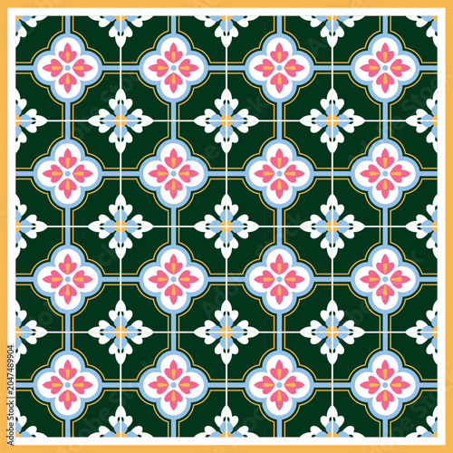 chinese peranakan pattern background illustration vector - 260604