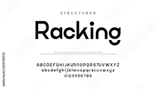Digital modern alphabet font. Creative abstract urban, futuristic, fashion, sport, minimal technology typography.  Simple vector illustration with number modern, futuristic modern geometric font