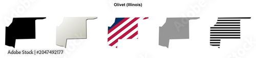Photos Olivet (Illinois) blank outline map set
