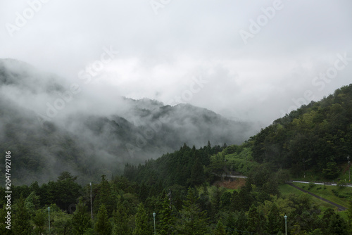 Japan's Magome-juku post station on a cloudy winter day.