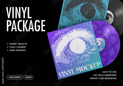 Vinyl Package Mockup – Isolated Packaging Branding Presentation (PSD)