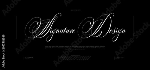 Obraz na plátne Signature Design, Hand drawn vector alphabet