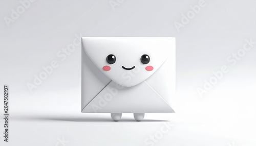 Smiling envelope character illustration