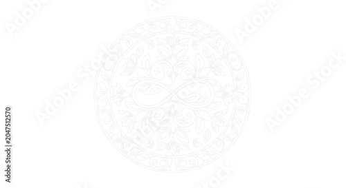 Konstfotografi White Mandala Infinity Symbol, Spiritual Meditation, Sacred Geometry, Abstract P